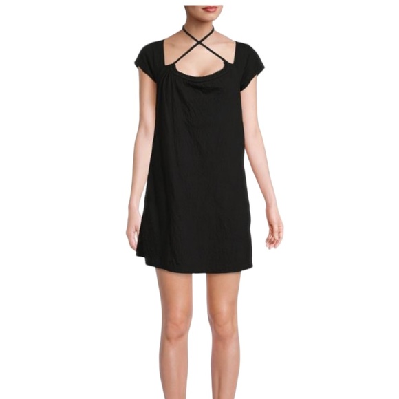 Free People Beach VIVI MINI Dress Cover Up Black Woman Small New Tags Coastal - Picture 2 of 15